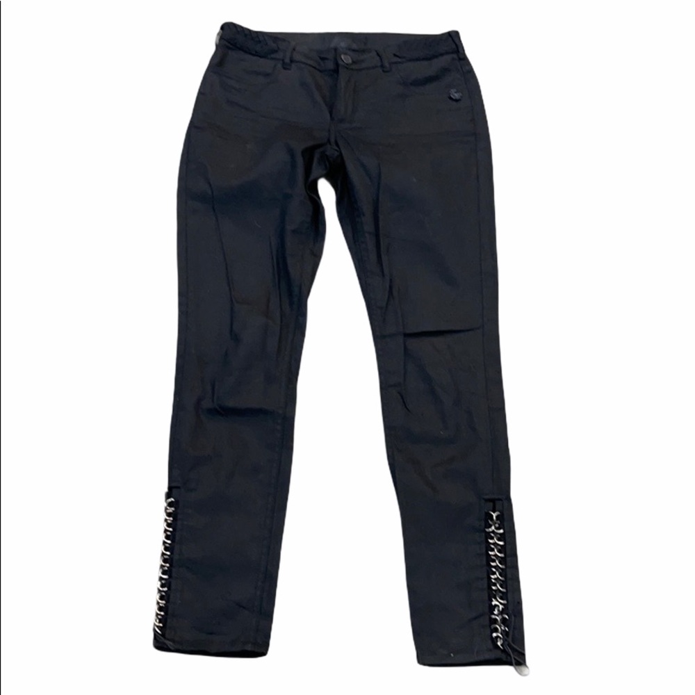 Maison Scotch Lace Up Jeans, Black, Size 27